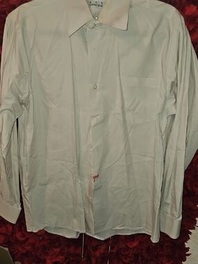 Ron Chereskin Men’s Cream  Long-Sleeve Dress Shirt Size 15½ 34-35